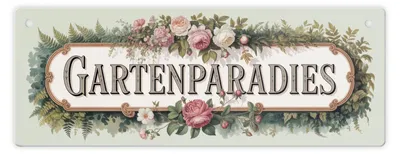 Produktbild von Botanisches Gartenparadies Metallschild für Gartenliebhaber