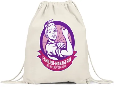 Produktbild von Familien-Managerin Mama Turnbeutel Gymsack Lustig Mutter Muttertag Spruch Geschenk Mami