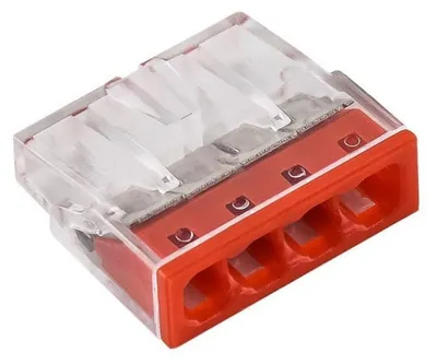 Productafbeelding van Snelkoppelingen, 4x 2,5 mm², rood, E.4182T / 100 stuks /
