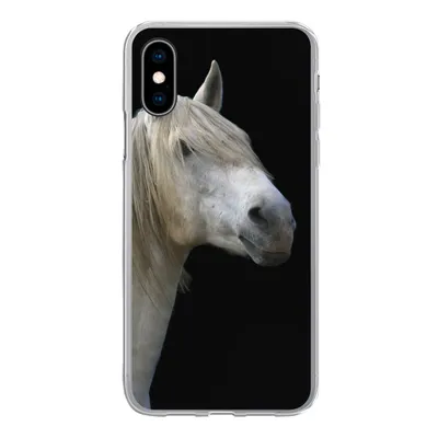 Produktbild von MuchoWow® Handyhülle Schutzhülle Hülle für iPhone X Pferde - Pilz - Schwarz Silikon Softcase Handy Hülle - Handyhülle