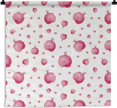 Produktbild von MuchoWow® Wandteppich Wandbehang Granatapfel - Obst - Design 150x150 cm Tapisserie Dekoration Wandtuch - Wohnaccessoires - Modernes
