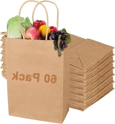 Produktbild von Famanu Papiertüten mit Griff - Braune Geschenktüten für Hochzeiten und Weihnachten