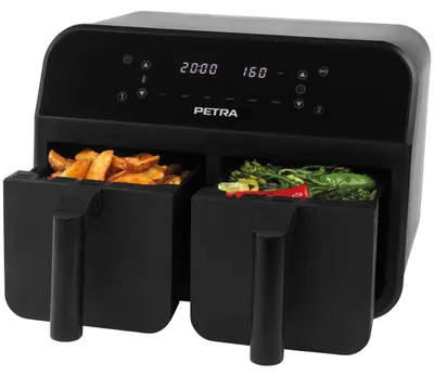 Productafbeelding van Dubbele airfryer - 74 liter - 2 frituurlades - 2400 W - Zwart
