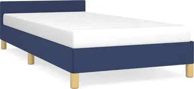 Produktbild von vidaXL Bettgestell mit Kopfteil ohne Matratze Blau 80x200 cm Stoff