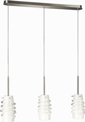 Massive Pendelleuchte Agrippa Uno 3x E27 Energiespar Küchenlampe Tisch Gebürstet
