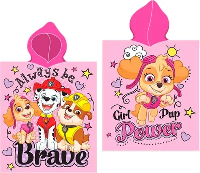 Produktbild von Poncho-Strandtuch mit Kapuze für Kinder 55x110cm PAW Patrol girl