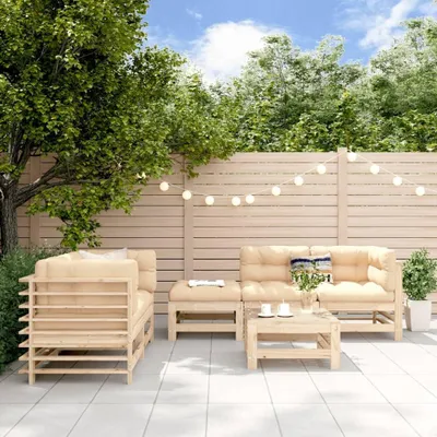 Immagine prodotto di Set di mobili da giardino - Set lounge - Divano angolare - Set lounge con poltrona - Panchina da giardino - Legno massello di abete