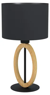 Image de Eglo Lampe de table Basildon 1 noir-marron 42,5 x 23 cm E27, max. 40 W