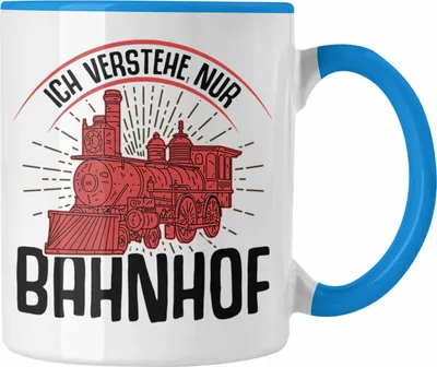 Produktbild von Trendation - Ich Versteh Nur Bahnhof Lokführer Tasse Geschenk Eisenbahner Spruch Lokomotive Geschenkidee Eisenbahn (Blau)