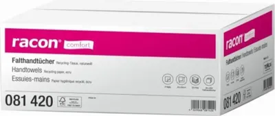 Produktbild von RACON 081420 Falthandtuch comfort naturweiß ZZ-Falz 4000 Blatt