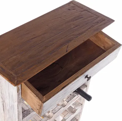 Obrázek produktu pro CORTEZ WINE RACK | 85x55cm(VxŠ) Dřevěný stojan na lahve se zásuvkou | Barva: 05 bílá-přírodní