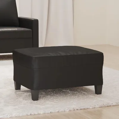 Image de Pouf noir en similicuir, dimensions : 70 x 55 x 41 cm