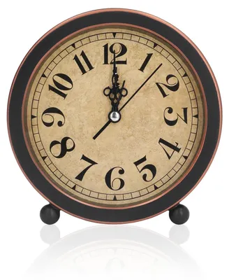 Retro Tischuhr, analog, 12,7 cm, leise, batteriebetrieben, Vintage-Stil