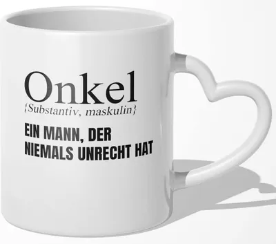 Produktbild von 22Feels Bester Onkel Geschenk Geburtstag Tasse Weihnachten Vatertag Bruder Kaffeetasse Männer Herrentag Du Wirst Spruch Lustig von Nichte Neffe (Herzhenkel Weiss)