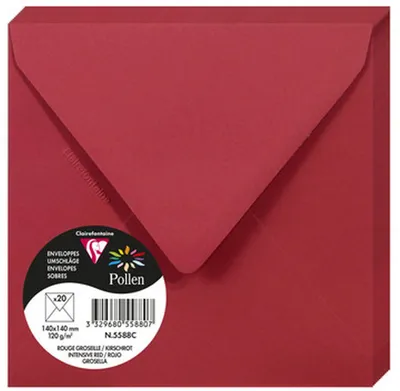 Immagine prodotto di Busta Pollen di Clairefontaine 140 mm, rosso ciliegia