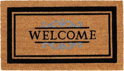 Produktbild von Fußmatte - 70 x 40 cm - Braun - Schwarz - Kokos - Welcome