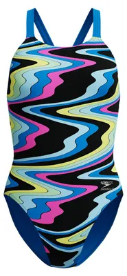 Image de Maillot de bain une pièce pour femmes, motif imprimé, dos nageur, modèle Leaderback, Speedo