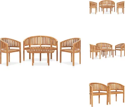 Produktbild von vidaXL 4-tlg. Garten-Lounge-Set Massivholz Teak - Gartenmöbel-Sets