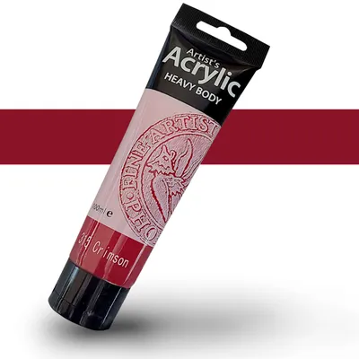 Zdjęcie produktu dla Farba akrylowa artystyczna do malowania HB 100ml Crimson - 315 Czerwona Bordowa