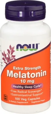 Produktbild von Melatonin 100 pflanzliche Kapseln Now Foods
