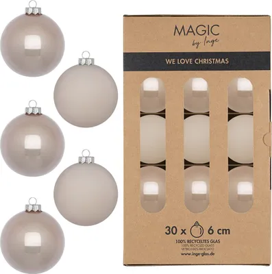 Produktbild von Weihnachtskugeln Glas 6cm 30 Stück - Fine Alabaster