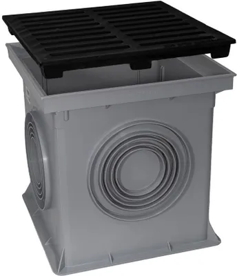 Produktbild von Marley Einlaufschacht + Gussrost 300x300mm Hofablauf Bodenablauf befahrbar Ablauf Gully