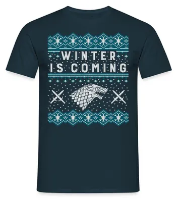 Produktbild von Spreadshirt Game Of Thrones Winter Is Coming Weihnachtspulli Männer T-Shirt, 3XL, Navy