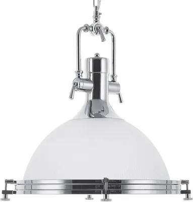 Produktbild von BELIANI Hängeleuchte Silber Metall mit Glasschirm in Glockenform Industrie Look