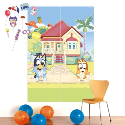 Bluey Scene Setter, 4 Paneele, 141,2 x 203,6 cm, Papier