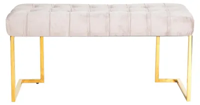 Image de Banc Rare 200 en velours taupe avec capitonnage