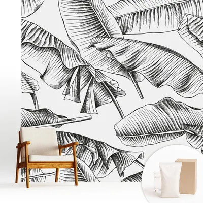 Zdjęcie produktu dla Fototapeta samoprzylepna – 250 x 250 cm – tapeta – tapeta ścienna – obrazy ścienne – folia samoprzylepna – folia dekoracyjna – tapeta foliowa – ściana – dekoracja – salon – liście bananowca