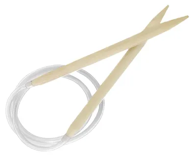Produktbild von Bambus Rundstricknadel Größe 6 mm, 80 cm Stricknadel Bambusholz