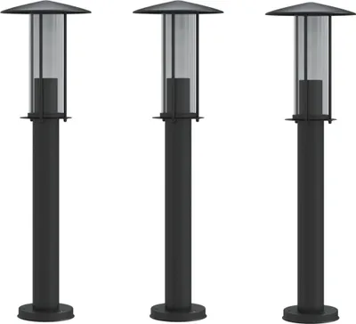 Produktbild von vidaXL Wegeleuchten 3 Stk. Schwarz 60 cm Edelstahl