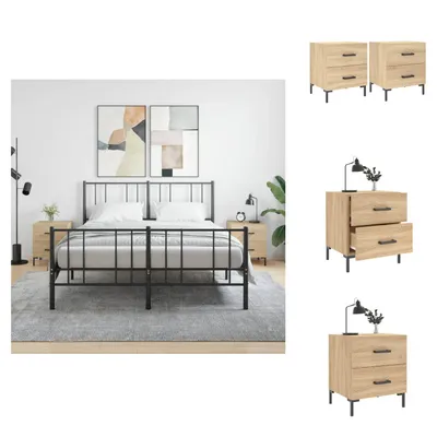 Obrázek produktu pro vidaXL Noční stolky 2 ks dub Sonoma 40x35x47,5 cm materiál na bázi dřeva - Noční stolky