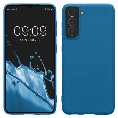 Produktbild von kwmobile Handyhülle für Samsung Galaxy S21 Hülle - TPU Case - Kabelloses Laden - Schutzhülle Cover in Blue Reef