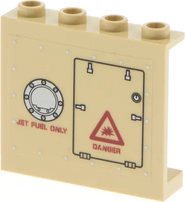 Produktbild von 1x Lego Panele 1x4x3 beige Sticker Danger Jet Full Only Set 7298 4215bpb04L