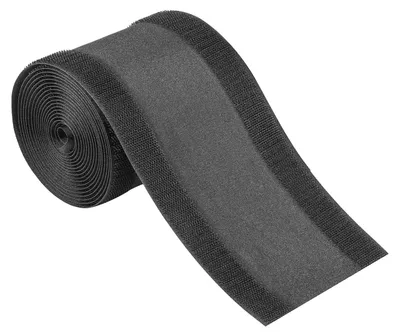 Image de Protecteur de câbles pour moquette, réutilisable, avec système de fixation par velcro, noir