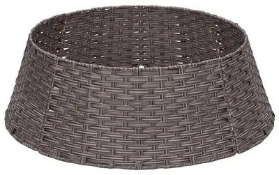 Imagen del producto de vidaXL Adorno para árbol de Navidad, redondo, gris, de polirratán, 90 x 28 cm