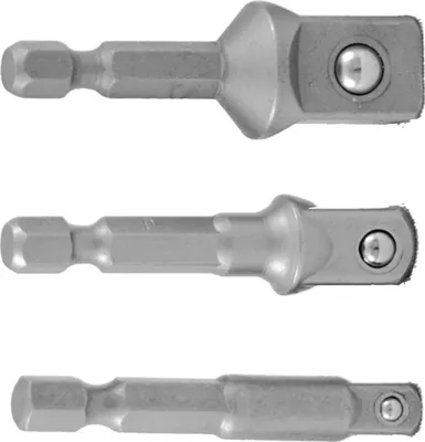 Produktbild von Projahn 1/4 Bit Adapter Set 3-tlg.. Länge 50 mm für Stecknüsse 1/4, 3/8, 1/2