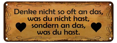 Produktbild von Blechschild Spruch 27x10cm denke nicht so oft an das was Dekoration