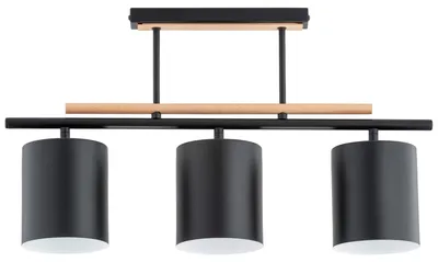 Zdjęcie produktu dla Lampa sufitowa ARCZI czarna-jasne drewno-biała 3xE27x15W metal wym:35,5x61x12,5cm IP20 Alfa