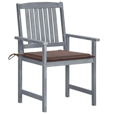 Image de VidaXL 3078230, Terrasse, Siège rembourré, Acacia, Gris clair-marron, Polyester, 610 mm
