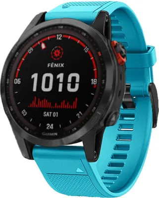 Produktbild von Strap-it Garmin Fenix 7 Silikonarmband (Hellblau)