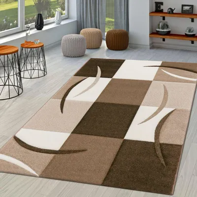 Produktbild von TT Home Wohnzimmer Teppich Moderner Kurzflor 3D Optik Geometrisches Wellen Design Größe 300x400 cm
