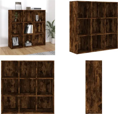 Produktbild von vidaXL Bücherschrank Räuchereiche 98x30x98 cm - Bücherschrank - Bücherschränke - Raumtrenner - Raumteiler