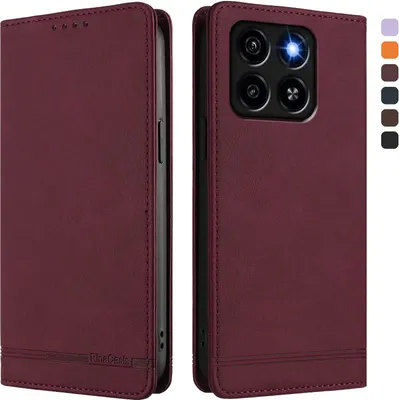 Image de Etui pour ZTE Blade A35 / A55, étui rétro en cuirPolyuréthaneavec support et fentes pour cartes de crédit Rouge