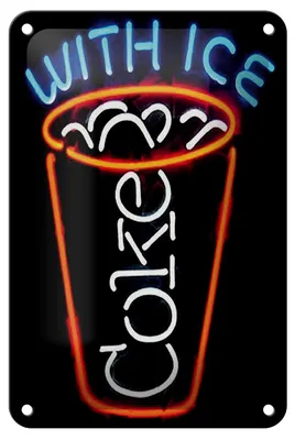 Produktbild von Blechschild Retro 12x18 cm With ice Coke Deko Reklame Schild