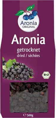 A package of dried Aronia berries.