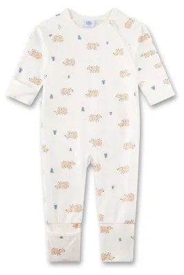 Productafbeelding van Sanetta babyromper, beige, met berenprint, jongensromper, beige | Babyoverall, atmu