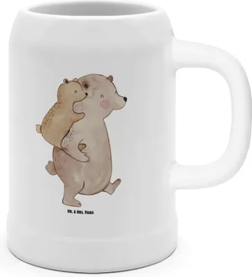 Produktbild von Mr. & Mrs. Panda Krug Papa Bär - Weiß - Geschenk, Seidel, Steinkrug, Humpen, Vatertag, Geburtstag, Bruder, Tonkrug, Keramikkrug, Vater